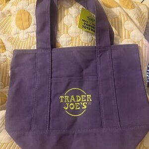 Trader Joe's Purple Canvas Tote Bag